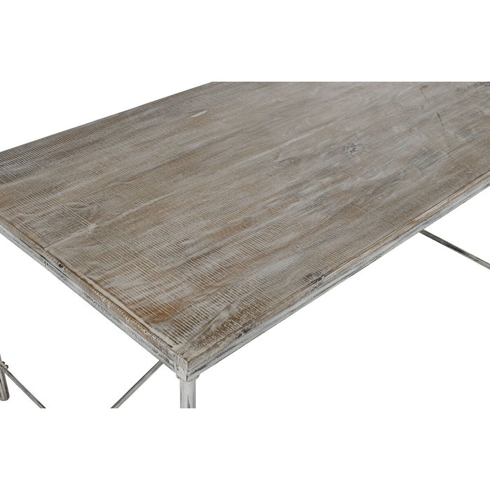 Table de Salle à Manger Home ESPRIT Blanc Fer Bois de manguier 160 X 90 X 80 cm Table de Salle à Manger Home ESPRIT Blanc Fer Bois de manguier 160 X 90 X 80 cm
