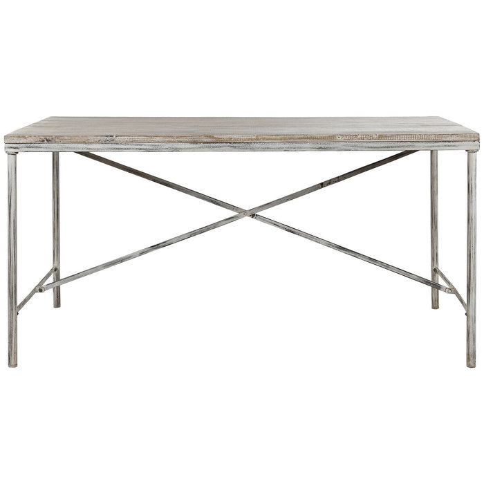 Table de Salle à Manger Home ESPRIT Blanc Fer Bois de manguier 160 X 90 X 80 cm Table de Salle à Manger Home ESPRIT Blanc Fer Bois de manguier 160 X 90 X 80 cm