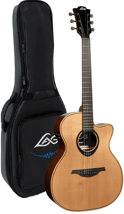LAG Guitare Acoustique Auditorium Cutaway A/E Blue Wave 2 LAG Guitare Acoustique Auditorium Cutaway A/E Blue Wave 2