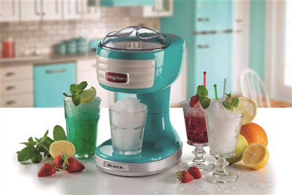 Ariete 76/01 Picadora de Hielo Party Time - Broyeur à glace compact, design exclusif, facile à utiliser et à nettoyer - Bleu
