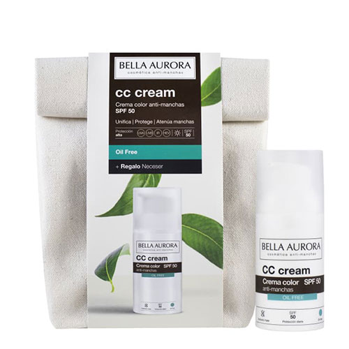 Bella Aurora CC Cream Oil Free (Sans Huile) avec Trousse de Voyage - Fond de Teint Hydratant et Anti-imperfections - Teint Frais et Naturel Bella Aurora CC Cream Oil Free (Sans Huile) avec Trousse de Voyage - Fond de Teint Hydratant et Anti-imperfections - Teint Frais et Naturel