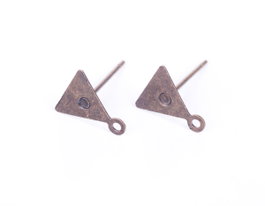 Innspiro Boucles d'oreilles métalliques pour incrustation base triangle doré vieilli