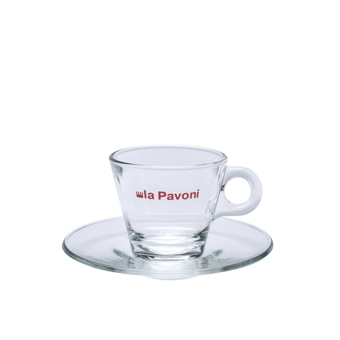 La Pavoni Ensemble de 6 tasses à espresso et soucoupes en céramique blanche La Pavoni Ensemble de 6 tasses à espresso et soucoupes en céramique blanche