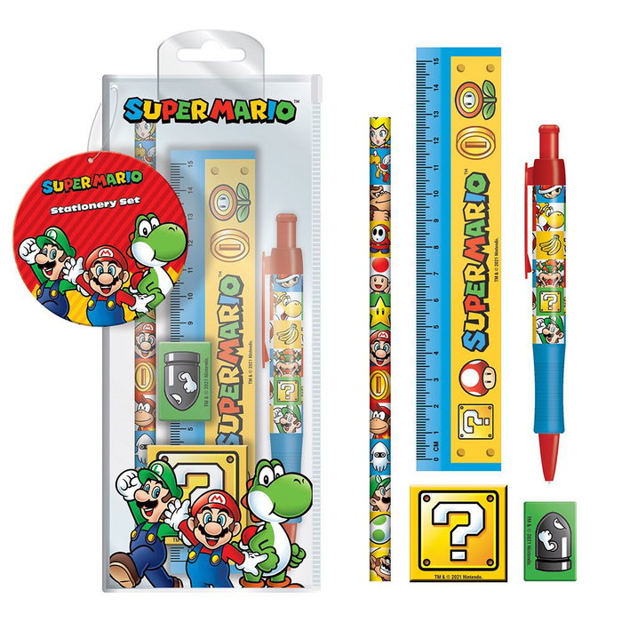Pyramid International Super Mario set papeterie 5 pièces Pyramid International Super Mario set papeterie 5 pièces