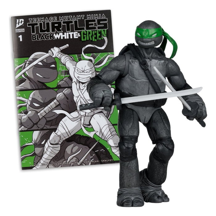 McFarlane Toys Tortues Ninja Page Punchers figurine Leonardo (Noir Blanc & Vert) (Red Platinum Edition) 13 cm