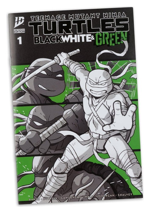 McFarlane Toys Tortues Ninja Page Punchers figurine Leonardo (Noir Blanc & Vert) (Red Platinum Edition) 13 cm