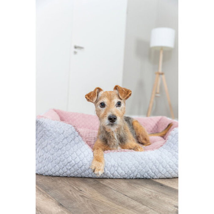 Trixie Kaline Mio Panier pour chien 65 x 50 cm Gris / Vieux rose