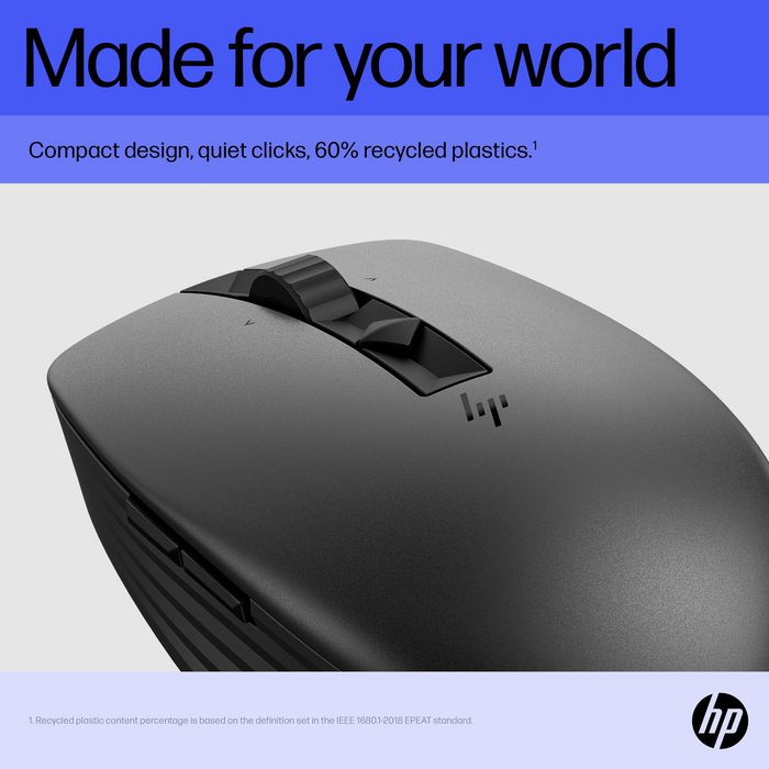 HP Souris sans fil rechargeable ambidextre Bluetooth 5.3 programmable avec capteur haute précision et autonomie 90 jours - Modèle 715