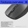 HP Souris sans fil rechargeable ambidextre Bluetooth 5.3 programmable avec capteur haute précision et autonomie 90 jours - Modèle 715