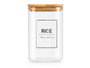 Vivalto Bouteille Carrée en Borosilicate avec Couvercle Bambou Rice 1,2L 10x15x10 cm (Set de 12)