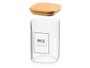 Vivalto Bouteille Carrée en Borosilicate avec Couvercle Bambou Rice 1,2L 10x15x10 cm (Set de 12)