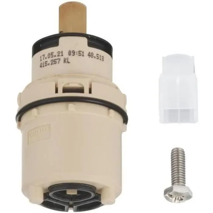 Grohe Cartouche Silkmove 28 mm 48518000 - Cartouche de remplacement pour robinetterie, résiste à 70 °C, blanc