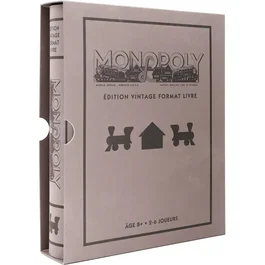 Megableu Monopoly - Édition vintage format livre - Jeu de société en français pour les 8 ans et plus