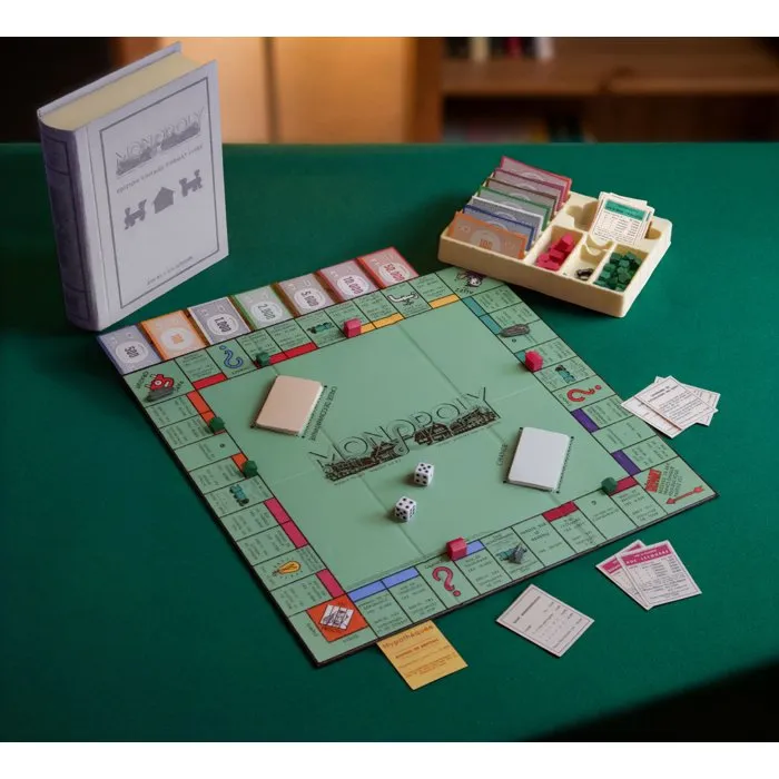 Megableu Monopoly - Édition vintage format livre - Jeu de société en français pour les 8 ans et plus