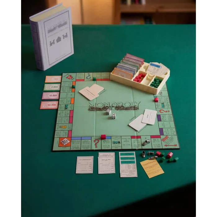 Megableu Monopoly - Édition vintage format livre - Jeu de société en français pour les 8 ans et plus