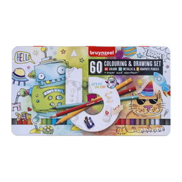 Bruynzeel Étui métallique de dessin et coloriage 60 articles