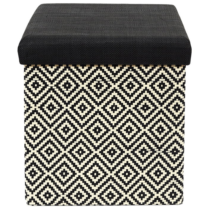 Home Deco Factory CAJA-PUF PLEGABLE TRENZADO NEG Noir Home Deco Factory CAJA-PUF PLEGABLE TRENZADO NEG Noir
