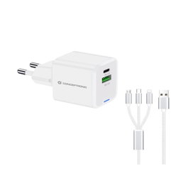 Conceptronic Chargeur Mural Althea 16W 33W + Blanc - 2 Prises Universelles