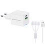 Conceptronic Althea16W 33W Chargeur mural blanc avec câble USB 3.0 3 en 1