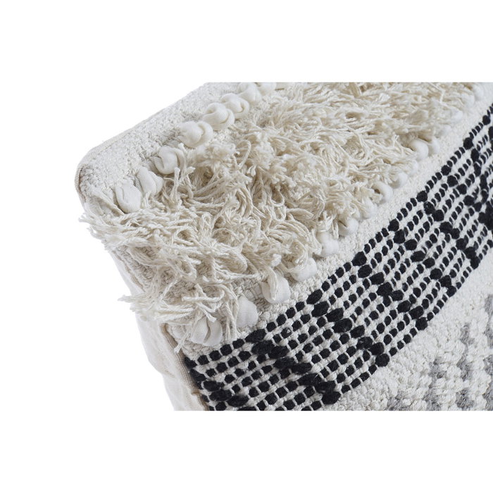 Coussin DKD Home Decor Noir Beige 45 x 10 x 45 cm Boho Coussin DKD Home Decor Noir Beige 45 x 10 x 45 cm Boho