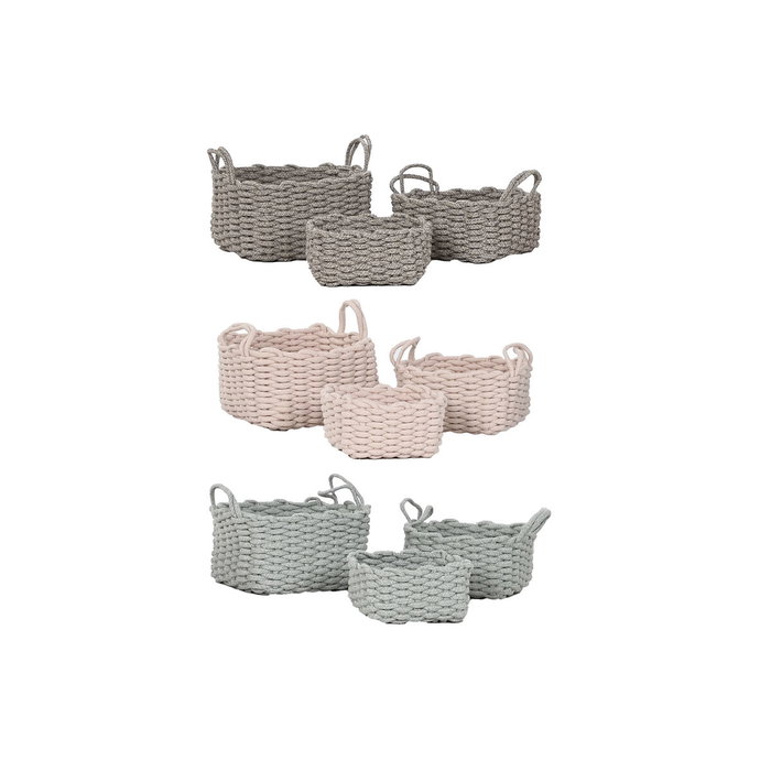 Home ESPRIT Set de paniers Corde 28 x 28 x 18 cm, 3 pièces Home ESPRIT Set de paniers Corde 28 x 28 x 18 cm, 3 pièces