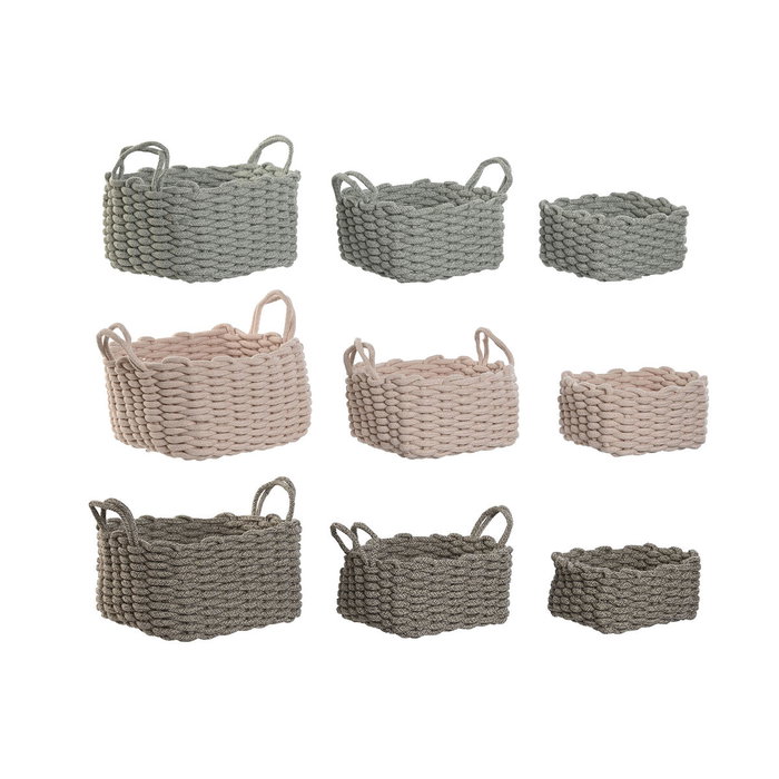 Home ESPRIT Set de paniers Corde 28 x 28 x 18 cm, 3 pièces Home ESPRIT Set de paniers Corde 28 x 28 x 18 cm, 3 pièces