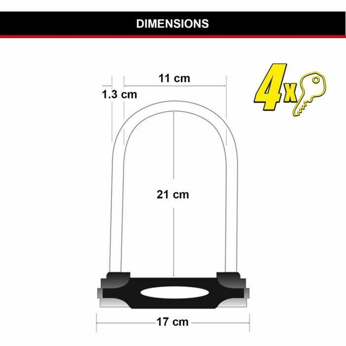 Master Lock Antivol Vélo U 8195EURDPROCOLWR Rouge