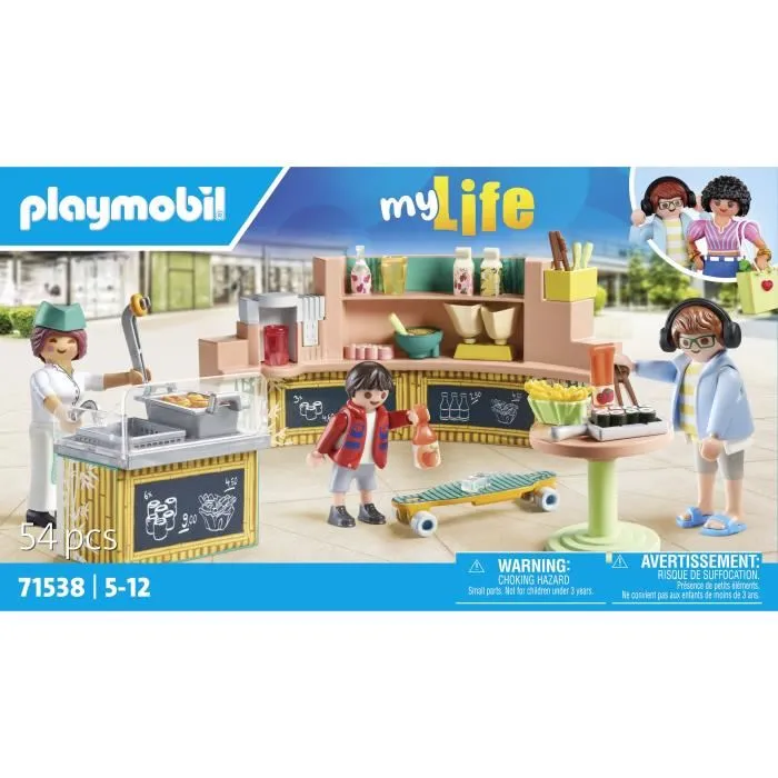 Playmobil 71538 Stand de restauration rapide, Gamme My Life, Jouet de construction 54 pièces, À partir de 5 ans Playmobil 71538 Stand de restauration rapide, Gamme My Life, Jouet de construction 54 pièces, À partir de 5 ans