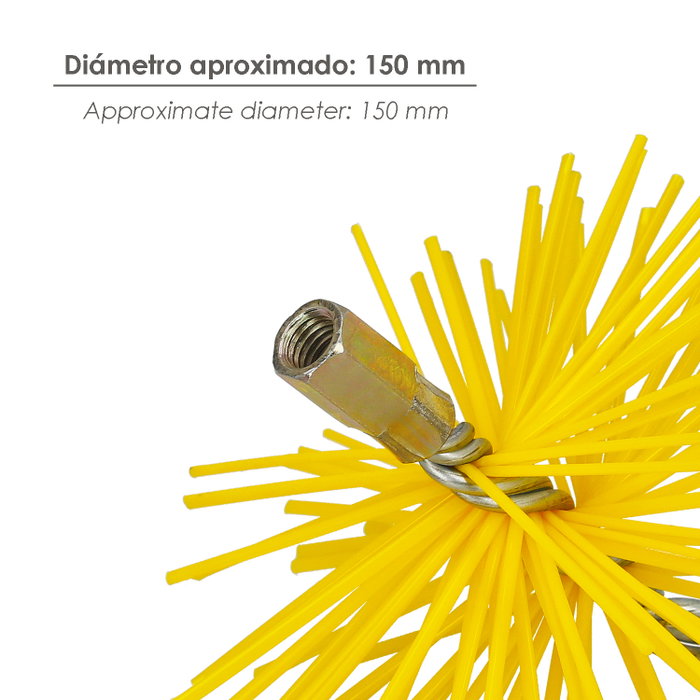 WOLFPACK LINEA PROFESIONAL Brosse de débouchage en nylon 150 mm M12