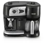 Delonghi BCO261B.1 Machine à café expresso et filtre combinée 15 bars, pour dosettes et café moulu, réservoir 1.3L, plaque chauffante, Noir et Blanc