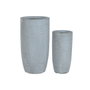 Home ESPRIT Set de 2 pots de fleurs Gris Fibre Magnésium 33 x 33 x 62 cm