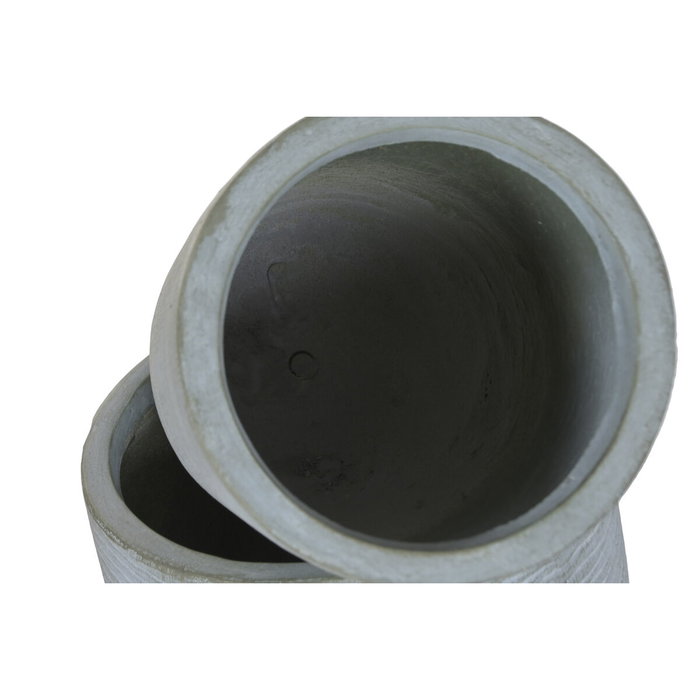 Home ESPRIT Set de 2 pots de fleurs Gris Fibre Magnésium 33 x 33 x 62 cm Home ESPRIT Set de 2 pots de fleurs Gris Fibre Magnésium 33 x 33 x 62 cm