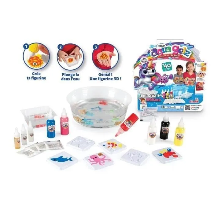 Simba - Aqua Gelz - Set Créatif Deluxe - Kit de Figurines en 3D avec Tubes de Gel - Activité Créative pour Enfants dès 8 ans