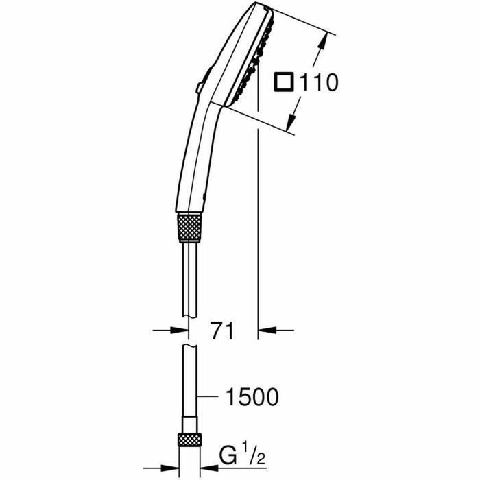 Grohe Vitalio Comfort 110 Ensemble flexible et pommeau de douche 2 jets