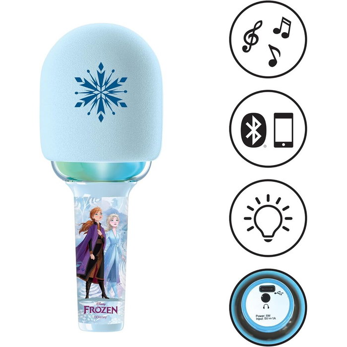 LEXIBOOK Micro de Karaoke Disney Reine des Neiges Bluetooth
