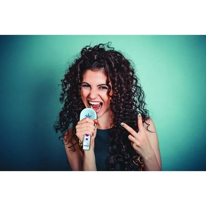 Lexibook - Microphone Karaoké Reine des Neiges sans fil Bluetooth - 3 modes (Playback, Line-in, Bluetooth) et 4 effets vocaux - Rechargeable via USB-C - Pour enfants