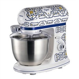 Ariete 1588 CAPRI Robot de cuisine multifonction avec bol inox, 10 vitesses et fonction pulse, jeu d'accessoires complet - Compact et fonctionnel