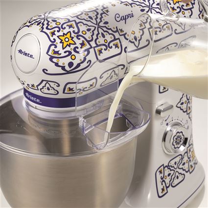 Ariete 1588 CAPRI Robot de cuisine multifonction avec bol inox, 10 vitesses et fonction pulse, jeu d'accessoires complet - Compact et fonctionnel