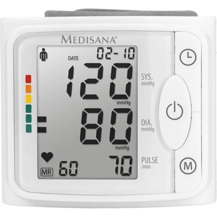 Medisana Tensio-mètre de Poignet MTP BW 320 avec Détection d'Arythmie et Écran XL - Équipement Médical Certifié - 120 Mémoires pour 2 Utilisateurs - Piles Incluses