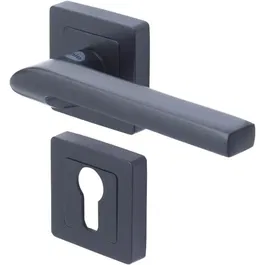 Yale Poignée de Porte Carénée Sienna YPP7-S-PE Noir - Aluminium, Passage Cylindre Européen, Pour Porte de 50 mm