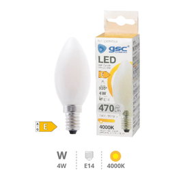 GSC Evolution Ampoule LED Vela Serie Cristal 4W E14 4000K