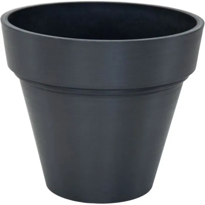 MEGA COLLECTIONS Pot de fleur Ecostone Planter en résine, diamètre 35 cm hauteur 30 cm, Noir MEGA COLLECTIONS Pot de fleur Ecostone Planter en résine, diamètre 35 cm hauteur 30 cm, Noir