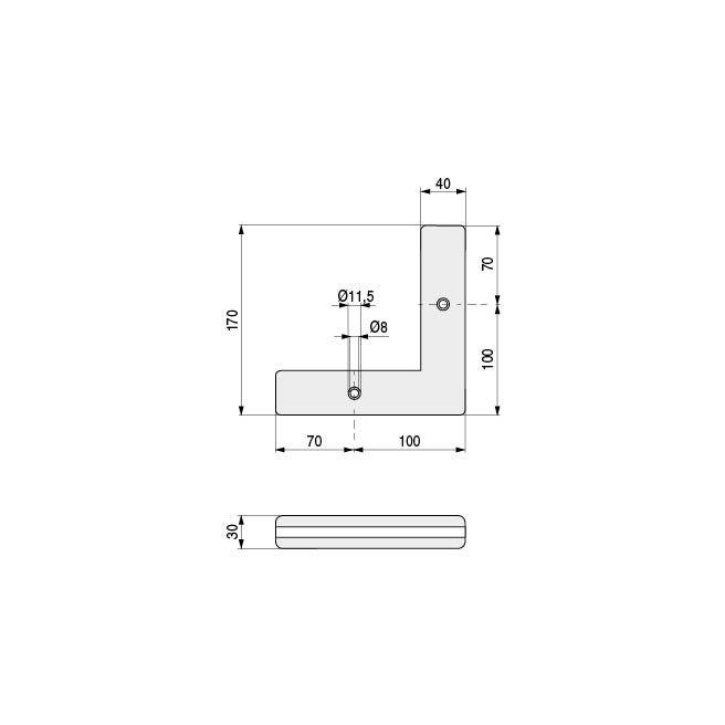 Q&Q Pata Quina en plastique marron pour meuble 170 x 170 x 30 mm