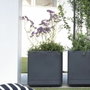 Deroma Pot de fleurs Cube Cosmo Anthracite avec réserve d'eau et roulettes, 38 x 39 cm
