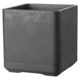 Deroma Pot de fleurs Cube Cosmo avec réserve d'eau et roulettes - Anthracite - 38 x 39 cm - 25.5L - Matière recyclée et recyclable, résistant au gel et aux UV