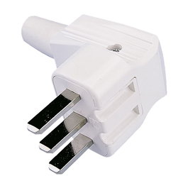 FNP Clavija bipolaire blanche pour cuisinière 25A 250V avec prise de terre latérale 85x85x52mm
