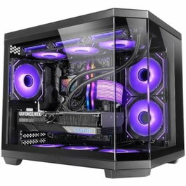 Mars Gaming Boîtier MicroATX MC3TCOREM, triple vitre trempée, double chambre, USB-C, jusqu'à 9 ventilateurs, 410mm GPU
