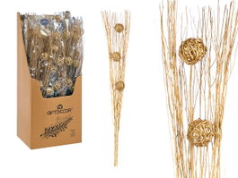 GIFTDECOR Ramillette 3 Boules Doré Métallique