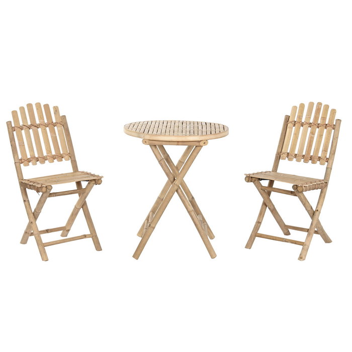 Home ESPRIT Ensemble Table + 2 Chaises 61 x 61 x 73 cm Home ESPRIT Ensemble Table + 2 Chaises 61 x 61 x 73 cm