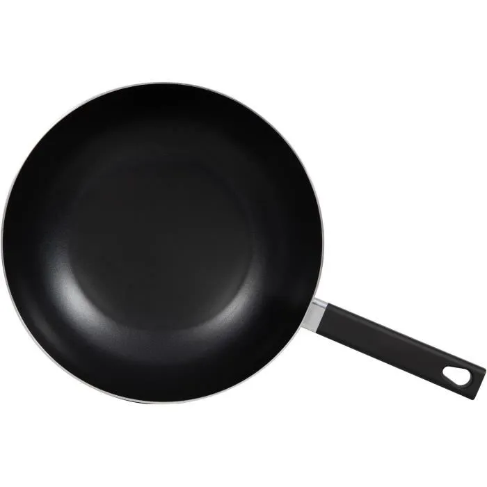 Livoo Wok MEP156R 32 cm Antiadhésif sans PFOA ni PFOS avec manche en silicone pour tous feux dont induction